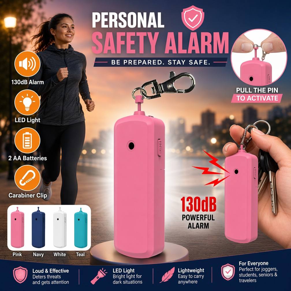 Personal Alarm Keychain - Przenośny alarm anty-wilkowy 130dB, osobisty alarm